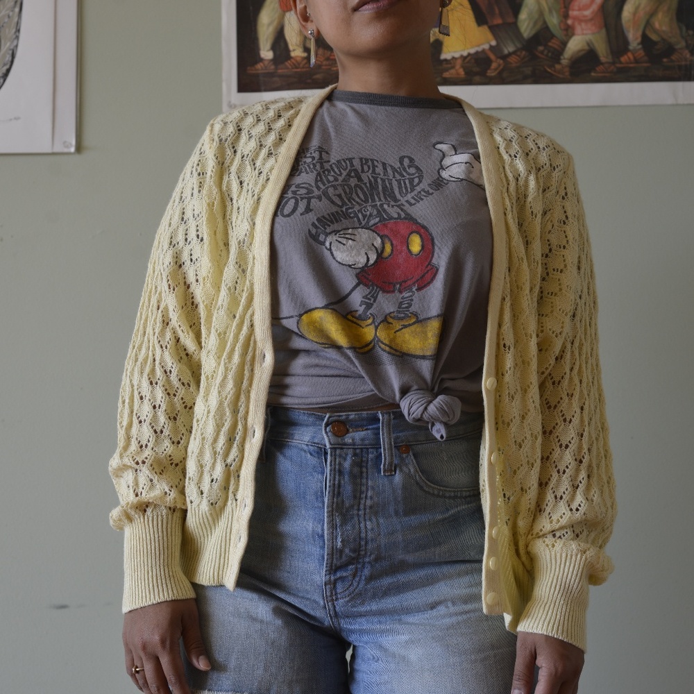 SOLD! Vintage Yellow Knit Cardigan